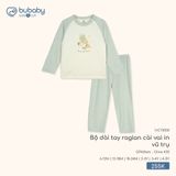 Bộ dài tay raglan cài vai in vũ trụ