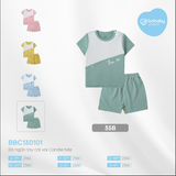 Promo Bộ ngắn tay cài vai Bamco Jacquard 130101 Bubaby