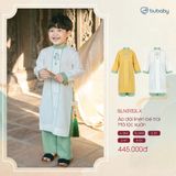 Áo dài linen bé trai Mã lộc xuân Bubaby