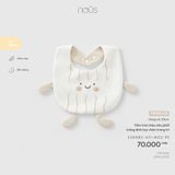 Yếm tròn màu nâu phối trắng đính tay chân trang trí Nous