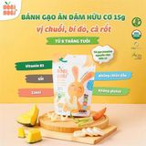 Bánh gạo ăn dặm hữu cơ Nobi Nobi cho bé từ 8 tháng [15g]
