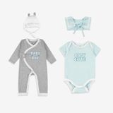Giftset Body cài chéo, Body chip cổ chồm, Yếm, mũ Full Moon Bubaby GSR6300FM