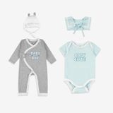 Giftset Body cài chéo, Body chip cổ chồm, Yếm, mũ Full Moon Bubaby GSR6300FM