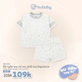 Bộ ngắn tay cài vai, phối tay Signature Bubaby BBB130108.M12B12