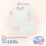 Bộ ngắn tay cài vai, phối tay Signature Bubaby BBB130108.M12B12