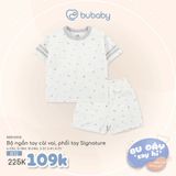 Bộ ngắn tay cài vai, phối tay Signature Bubaby BBB130108.M12B12
