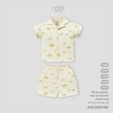 Bộ pyjama cộc tay màu be họa tiết chanh vàng Nous NP3S25-PJ1-M01-OE-6M