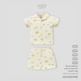 Bộ pyjama cộc tay màu be họa tiết chanh vàng Nous NP3S25-PJ1-M01-OE-6M