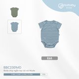 body chip ngắn tay cài vai Muda 2301MD Bubaby Xanh ghi đá E65 6-9m BBC2301MD.09ME65