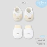 Set bao tay, bao chân màu trắng phối màu vàng Nous NB1S25-AM1-U02-PW-NB