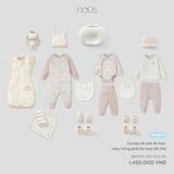 Combo đi sinh 19 món màu hồng phối be họa tiết thỏ Nous