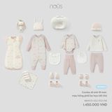 Combo đi sinh 19 món màu hồng phối be họa tiết thỏ Nous