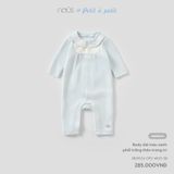 Body dài màu xanh phối trắng thêu trang trí Nous