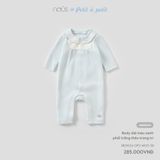 Body dài màu xanh phối trắng thêu trang trí Nous