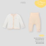 Bộ dài cài thẳng màu trắng phối màu be Nous NB1S25-SC3-U04-PW-NB