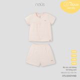 Bộ cộc cài thẳng kẻ hồng cam Nous NB2S25-SC2-F10-TM-0M