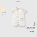 Bộ liền cộc tay màu be họa tiết pizza ngộ nghĩnh Nous