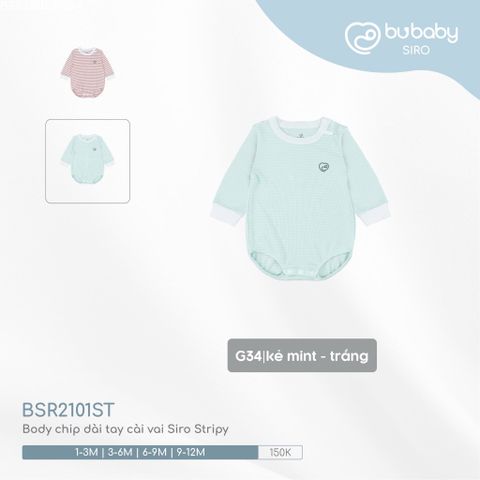 Body chip dài tay cài vai Siro Stripy Bubaby BSR2101ST.09MD98