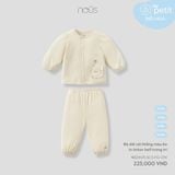 Bộ dài cài thẳng màu be in tinker bell trang trí Nous