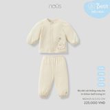 Bộ dài cài thẳng màu be in tinker bell trang trí Nous