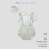 Set bộ quần yếm cộc kèm áo cộc và mũ Nous NE3S25-SM1-F04-PW-9M