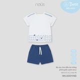 Bộ cộc chui đầu áo trắng phối quần xanh navy Nous NB3S25-SC2-M18-PB-9M