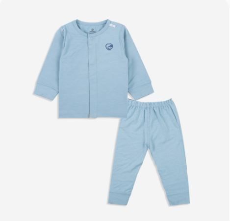 Bộ dài tay cài giữa Bambus 110200 Bubaby xanh pastel C33 0-3m BBB110200.03MC33