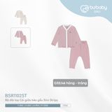 Bộ dài tay Cài giữa bèo gấu Siro Stripy Bubaby BSR1102ST.M13G35