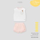 Bộ ba lỗ áo trắng phối màu cam Nous NB3S25-SC2-F15-PW-6M