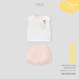 Bộ ba lỗ áo trắng phối màu cam Nous NB3S25-SC2-F15-PW-6M