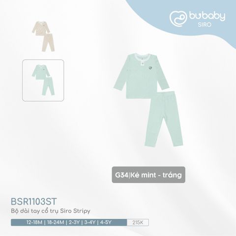 Bộ dài tay cổ trụ Siro Stripy Bubaby BSR1103ST.05YG34