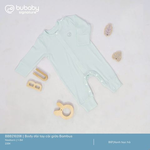 Body dài tay cài giữa Bambus Bubaby