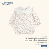Body chip dài tay cài giữa bèo đáp cổ Siro Jacquard Bubaby