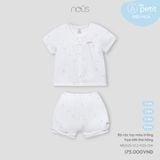 Bộ cộc tay màu trắng họa tiết thỏ hồng Nous NB2S25-SC2-F03-OW-0M