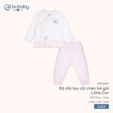 Bộ dài tay cài chéo bé gái Little Car Bubaby