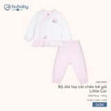 Bộ dài tay cài chéo bé gái Little Car Bubaby