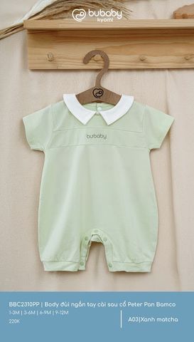 Body đùi ngắn tay cài sau cổ Peter Pan Bamco Bubaby