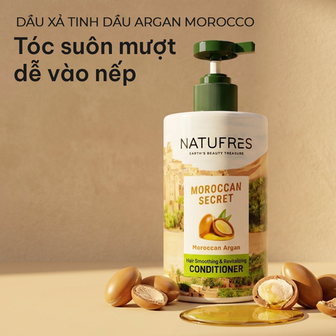  Dầu Xả Suôn Mượt Tinh Dầu Argan Morocco NATUFRES Moroccan Secret 