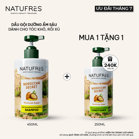  Dầu Gội Suôn Mượt Tinh Dầu Argan Morocco NATUFRES Moroccan Secret 