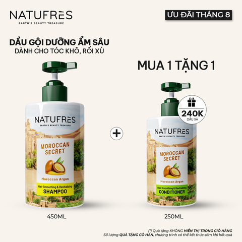  Dầu Gội Suôn Mượt Tinh Dầu Argan Morocco NATUFRES Moroccan Secret 