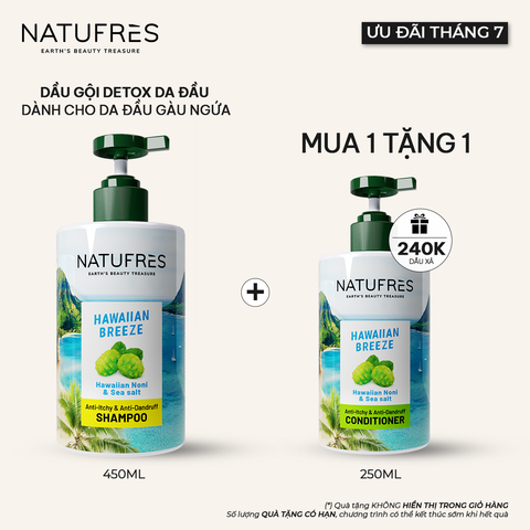  Dầu Gội Sạch Gàu Muối Biển & Trái Nhàu Hawaii NATUFRES Hawaiian Breeze 
