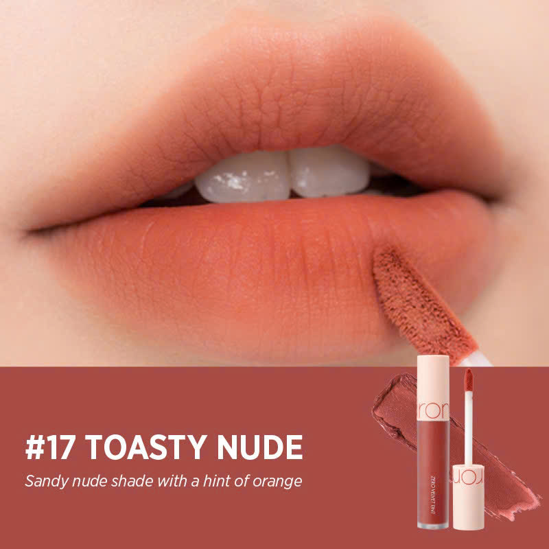  M62 - Son kem lì zero velvet tint ROMAND 17 Toasty Nude ( Cam nude ) 
