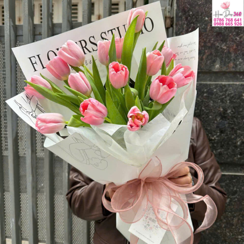 Tulip Hồng Dịu Dàng – Bó Hoa Ngọt Ngào