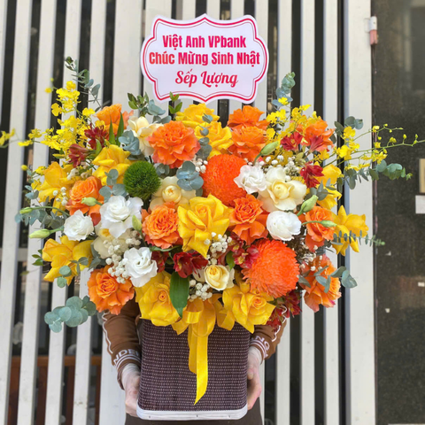 Giỏ hoa chúc mừng G035