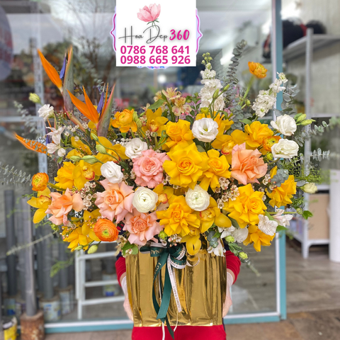 Giỏ hoa chúc mừng G163
