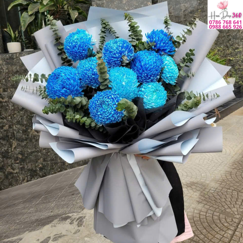 Bó Hoa Cúc Xanh Dương BH001