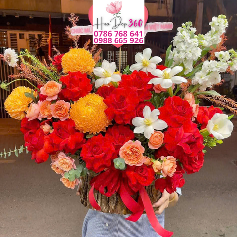 Giỏ hoa chúc mừng G038