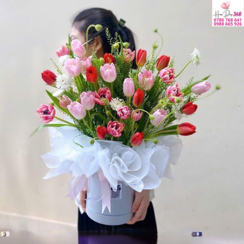 Hộp Hoa Tulip Duyên Sắc Yêu Thương