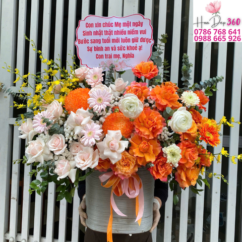 Giỏ hoa chúc mừng G076