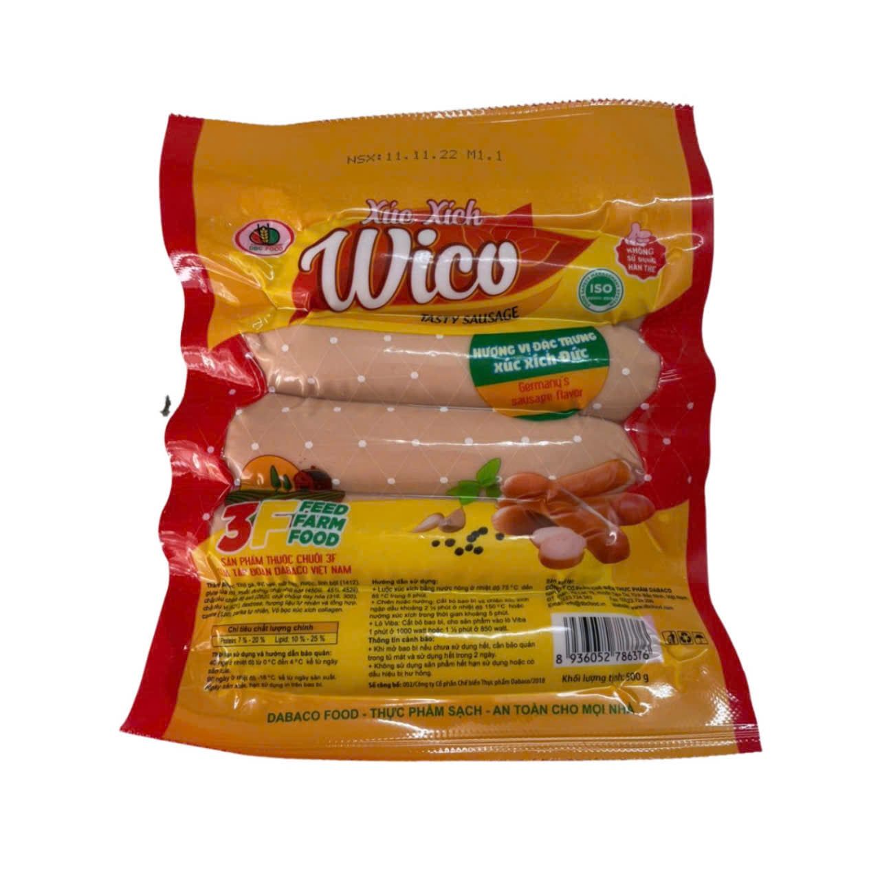  Xúc Xích Tươi Wico 500g (Liên hệ) 